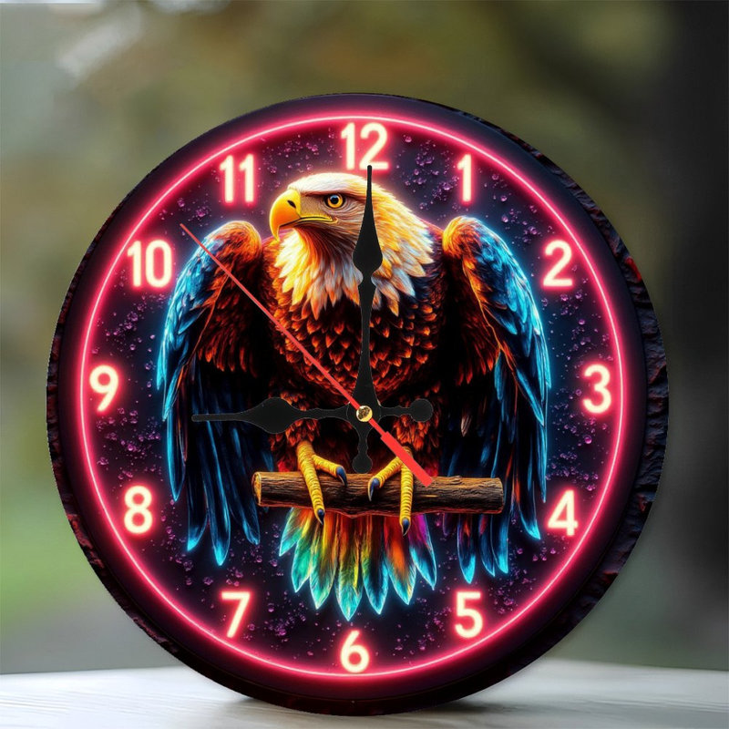 Eagle Neon Wall Clock