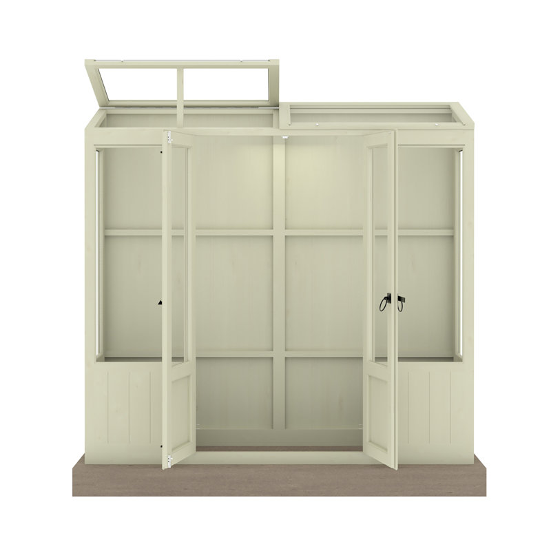 Holme 7 ft x 3 ft Painted Greenhouse, Green