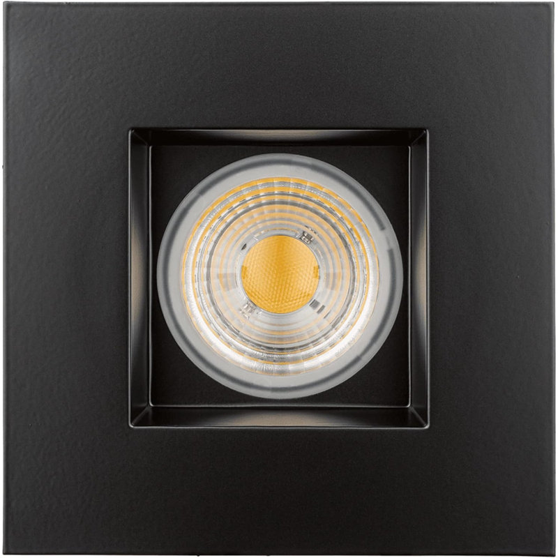 Éclairage encastré 4 po à chicane carrée 15 W 1100 lumens 27k, Noir