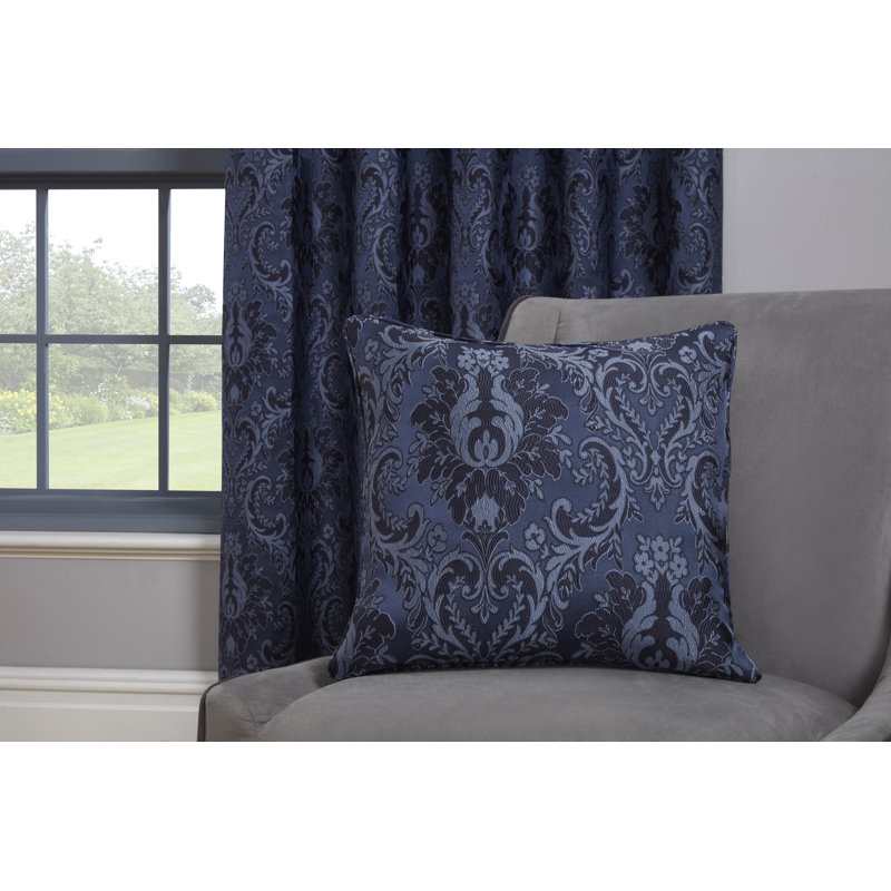 Caigan Damask Square Scatter Cushion Cushion Cover, Navy