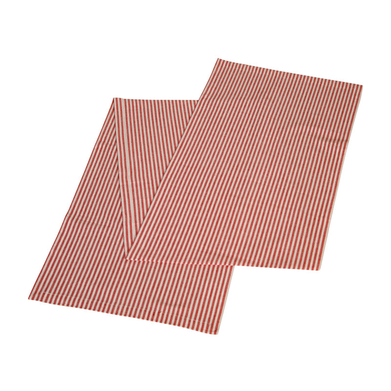Lyndsay Stripes Cotton Table Runner, Red