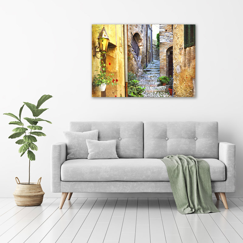 A Charming Street - Unframed Art Prints on Glass