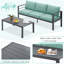 Charlsa Power Coated Aluminium 9 - Person Seating Group with Cushions-1362696459-1362696452