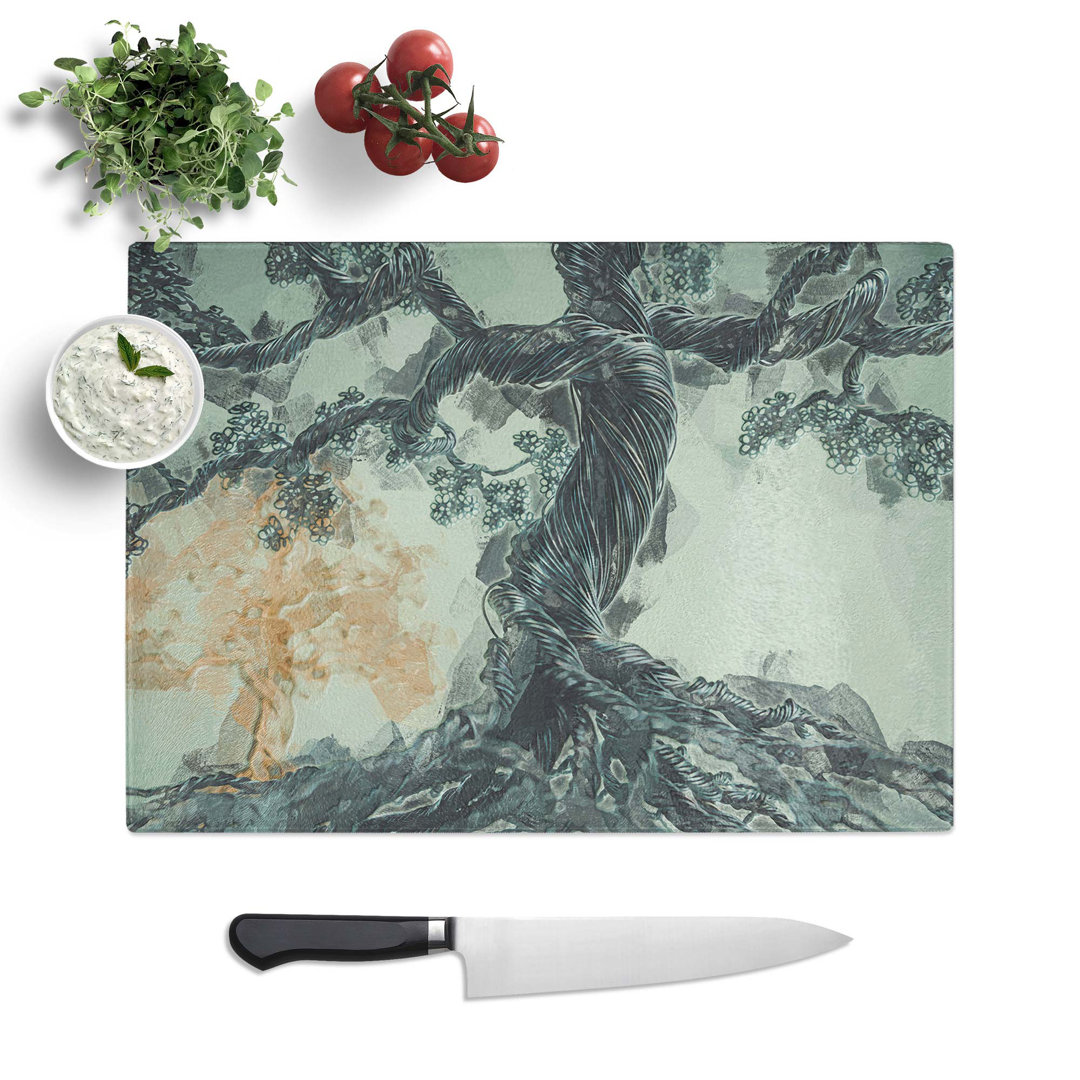 Tempered Glass Twister Trees in Abstract Chopping Board