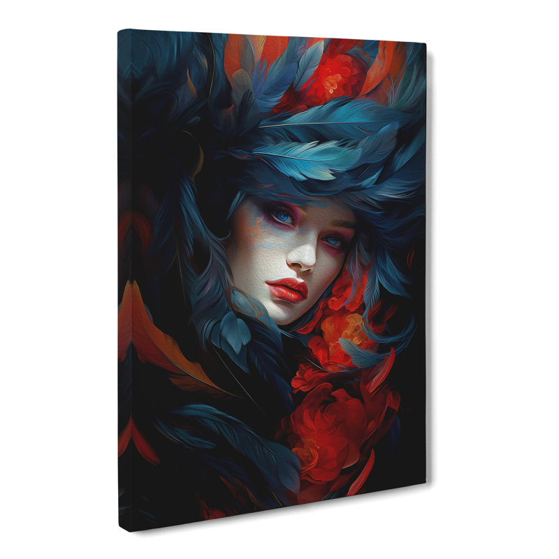 Feather Tachisme No.2 - Wrapped Canvas, 60cm H x 40cm W x 3cm D