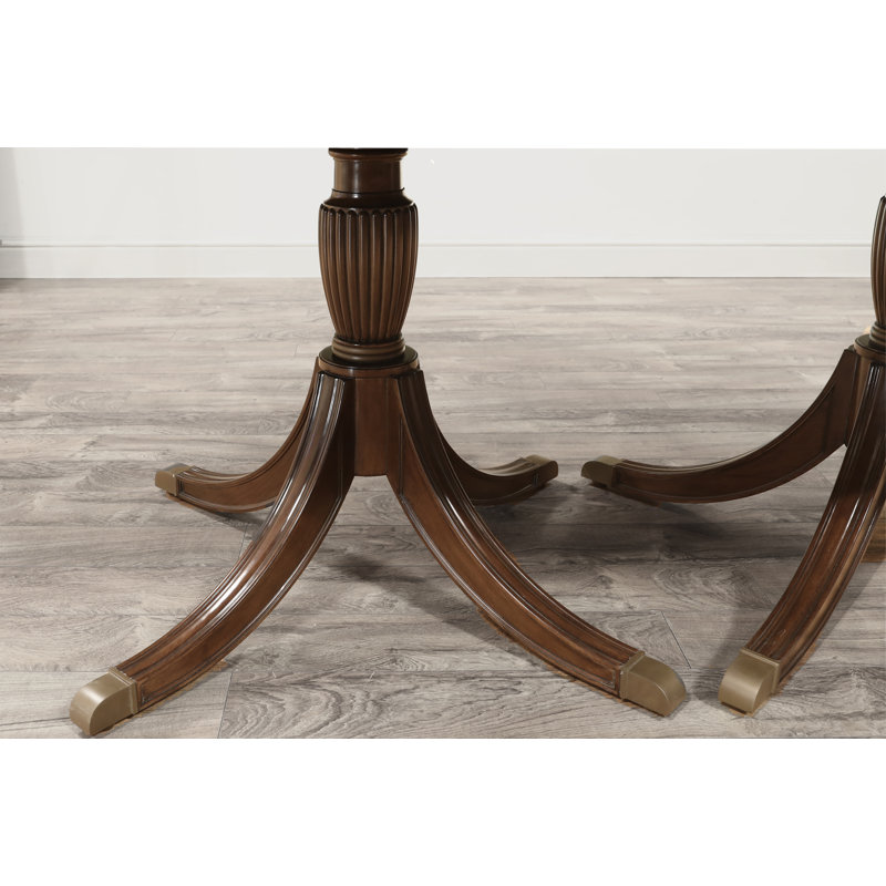 Traditional 12 Foot Double Pedestal Mahogany Dining Table For Seating 14 People