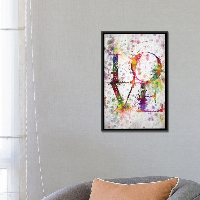 «Love», impression sur toile, H 26 po x l 18 po x P 1,5 po, Toile avec cadre noir
