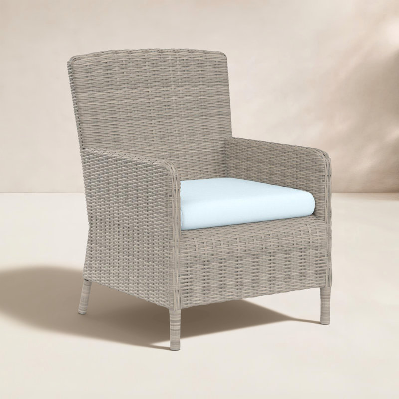 Manhattan Outdoor Dining Armchair with Cushions, Canvas Skyline Sunbrella®