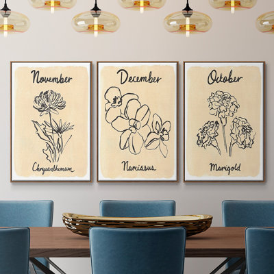 Mois de naissance X 3 pièces