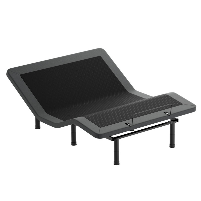 Geloff Upholstered Adjustable Bed with Wireless Remote - Zero Gravity, Anti-Snore & Memory Presets - Electric Head/Foot Incline, Height Adjustable