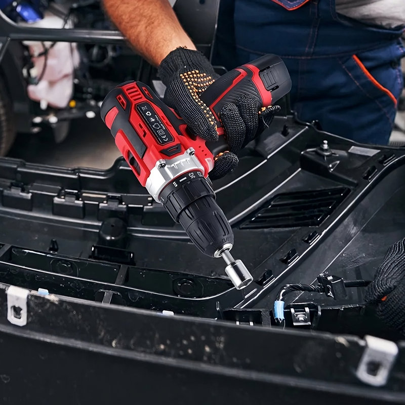 12V tool set Featuring Cordless Drill - Brushless Power Tool, 2-speed Adjustable Power & Rapid Charging Magnetic Drill | 100+ Piece Home Tool Kit