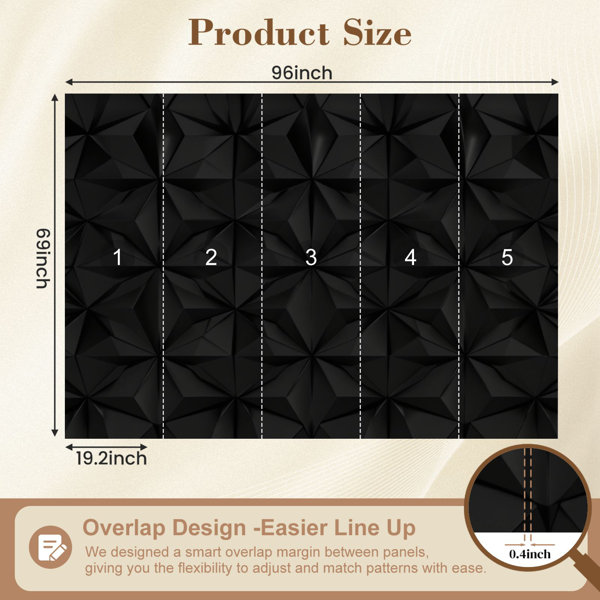 Red Barrel Studio® Peel and Stick Wallpaper Black Geometric Faceted ...
