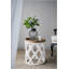 Charming 23-Inch Distressed White Round Side Table, Perfect For Space-Saving And Enhancing Home Decor.