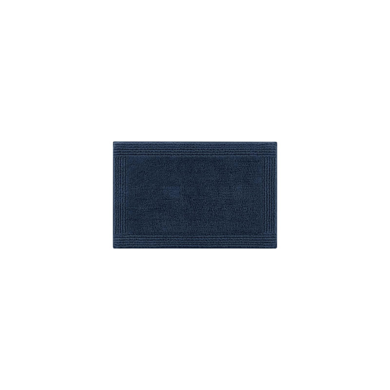 17X24" 3000 Gsm Navy 100% Cotton Reversible Bath Rug - Superior Table Top, , Long Term Use 1 Pcs Medium Pile 0.5", Machine Washable, Elegant Bathroom