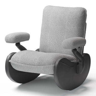 Lullacloud Nursery Rocking Chair Glider For Breastfeeding, Black
