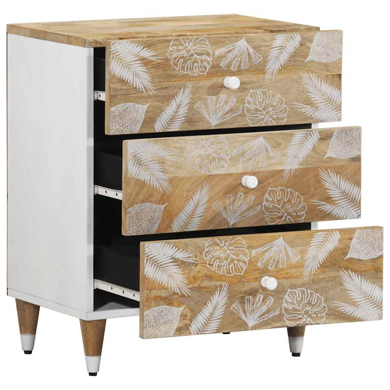 50 cm W Solid Wood Bedside Table