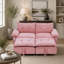 Canapé-lit convertible 73 po en velours rose avec matelas coulissant