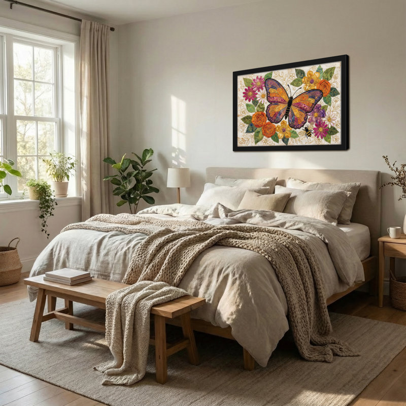 Animaux, impression de jardin floral, H 12 po x l 18 po