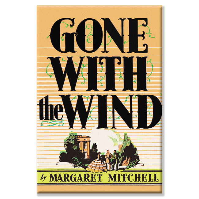 «Gone with the wind» par Margaret Mitchell, affiche vintage sur toile tendue, H 36 po x l 24 po