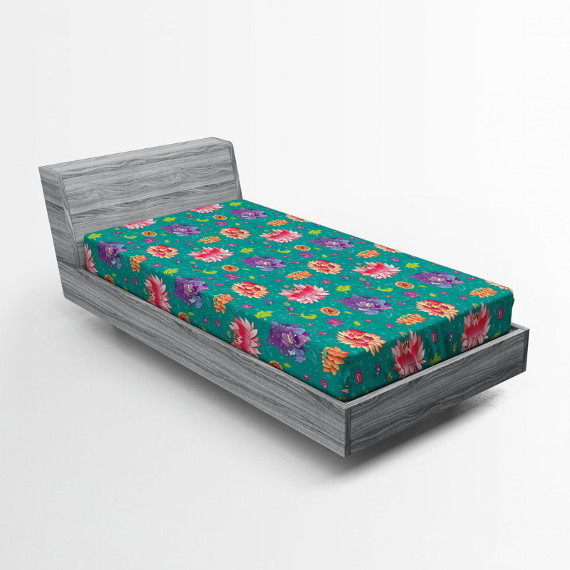 Microfiber Floral Fitted Sheet, Twin XL Fitted Sheet