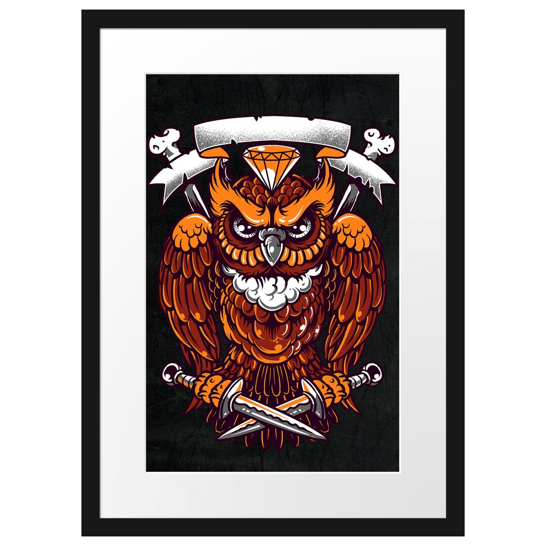 Gerahmtes Poster Rogue Owl Black