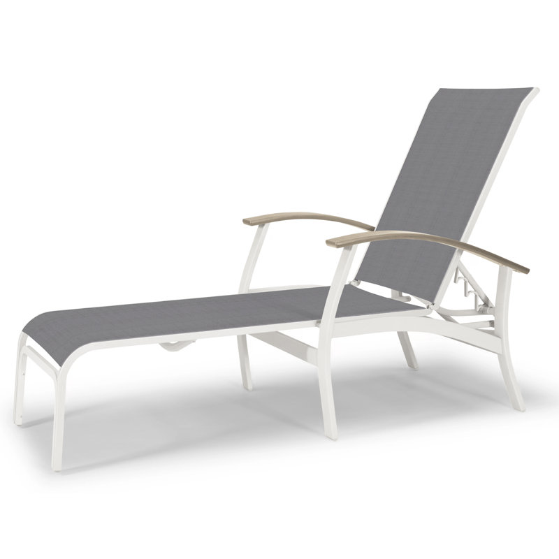 Chaise longue inclinable Askar, Désert P60, Neige texturée, Titane Sunbrella®