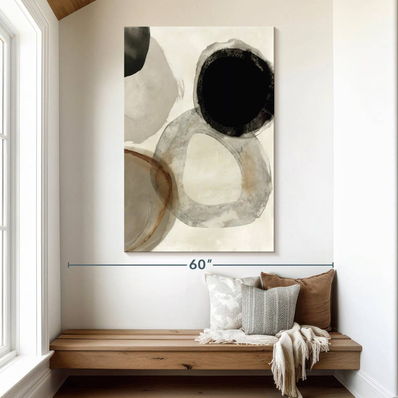 Avery Beige Rings I, 51" H x 34" W