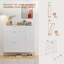 Armoire de rangement à chaussures en MDF avec tiroirs et tablettes rabattables (blanc)-553129971
