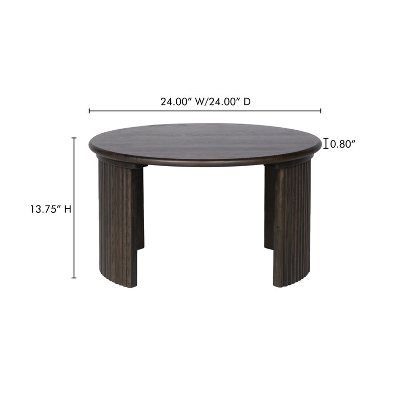 Penny Small Coffee Table Dark Brown, Espresso, 13.75" H x 24" L x 24" W