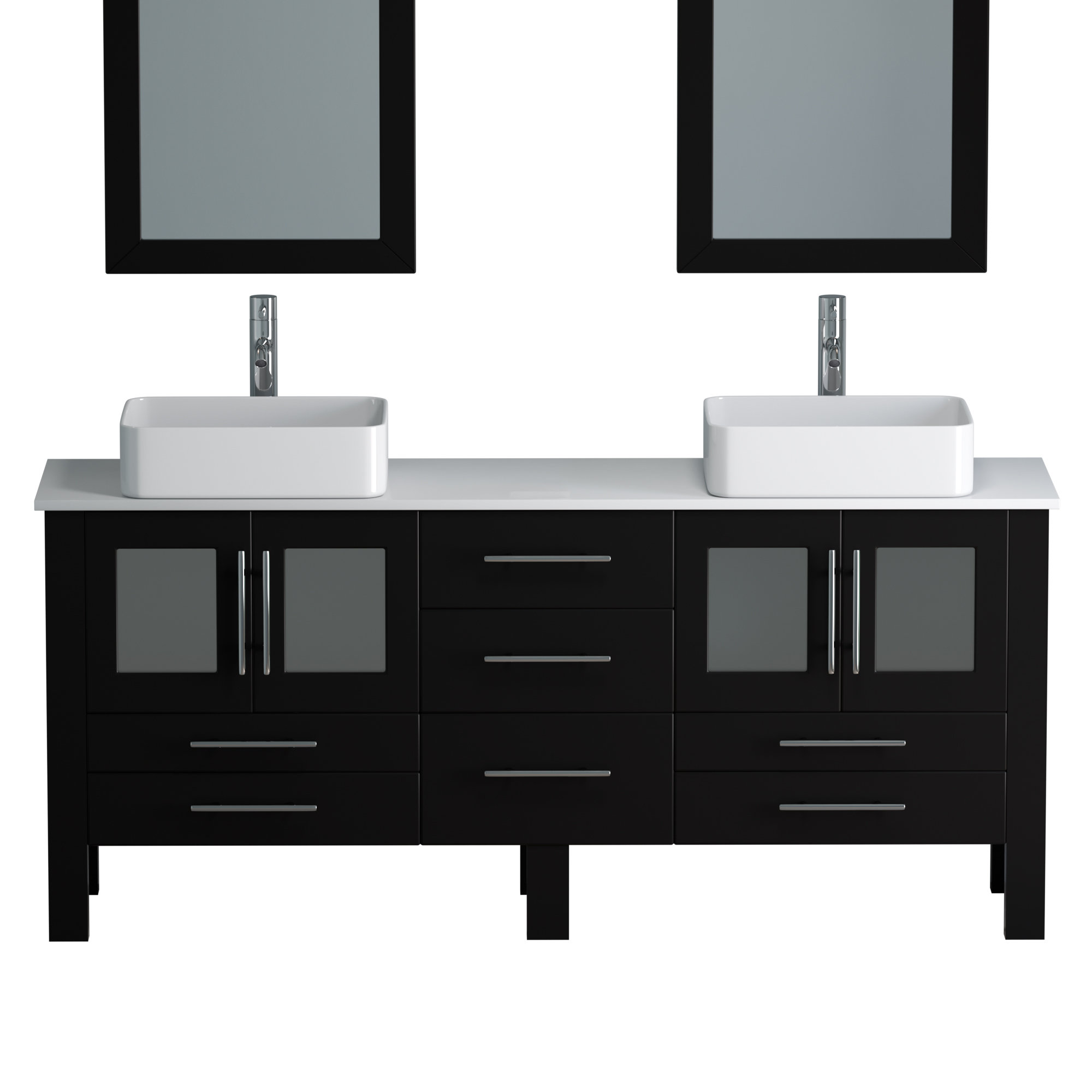 Orren Ellis Lingerfelt 71" Double Bathroom Vanity Set with Mirror