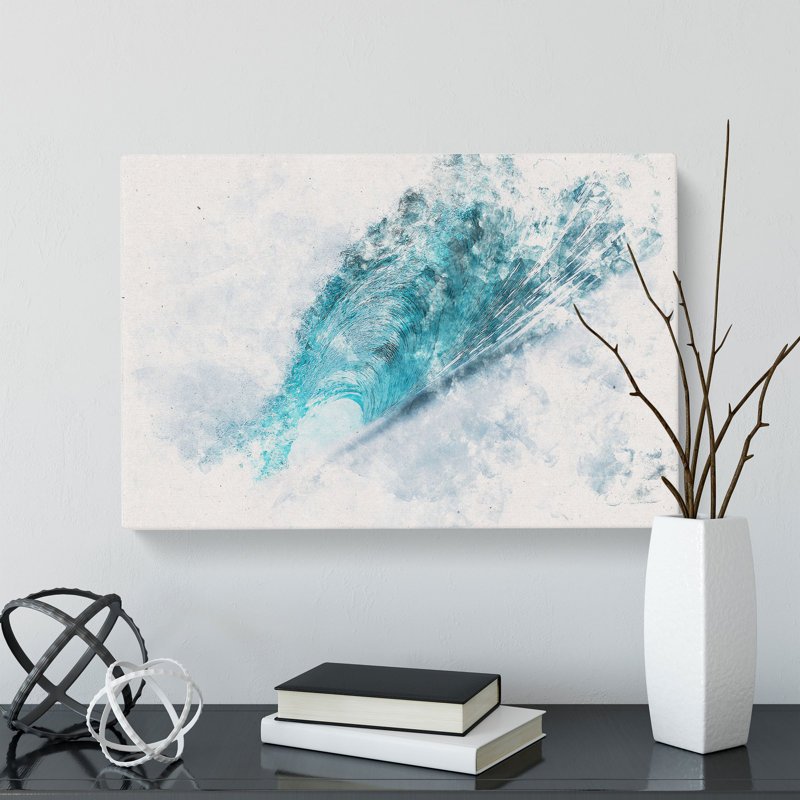 Curve Of The Ocean Wave - Wrapped Canvas, 30cm H x 45cm W x 4cm D