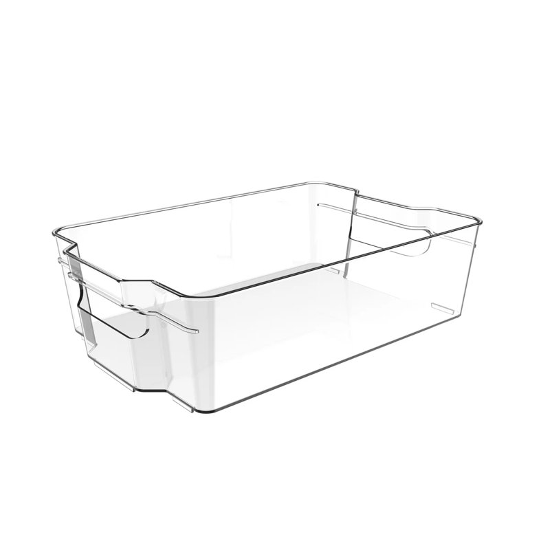 Clear Freezer Storage Organizer Bins, Set of 4, Stackable Refrigerator Containers