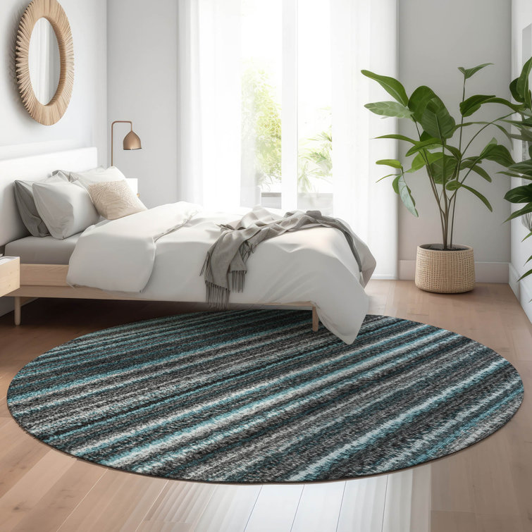 Premium Machine Washable Cerrito AMF598 Teal Rug