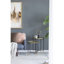 Ensemble de 2 tables d'appoint en fer doré et noir avec plateau en verre
