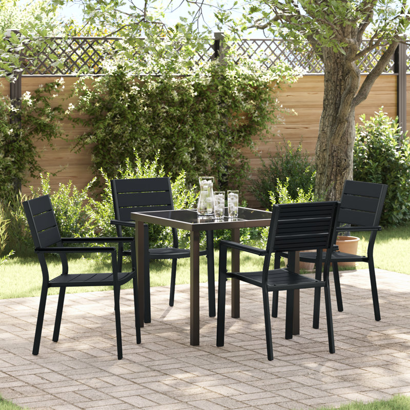 4 - Person Patio Dining Set with, 73cm H x 80cm W x 80cm D