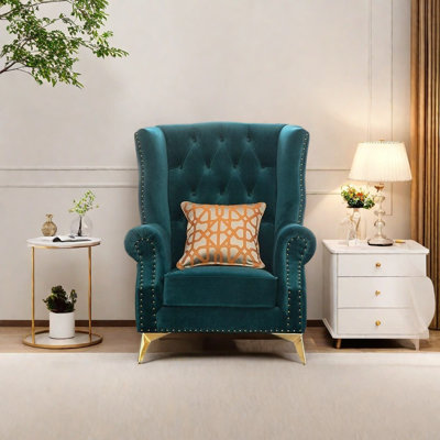 Luxury Soft Fabric Chair with Gold Legs