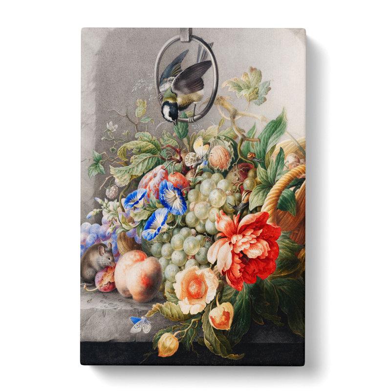 Bird With Flowers by Herman Henstenburgh - Wrapped Canvas, 76cm H x 50cm W x 3cm D