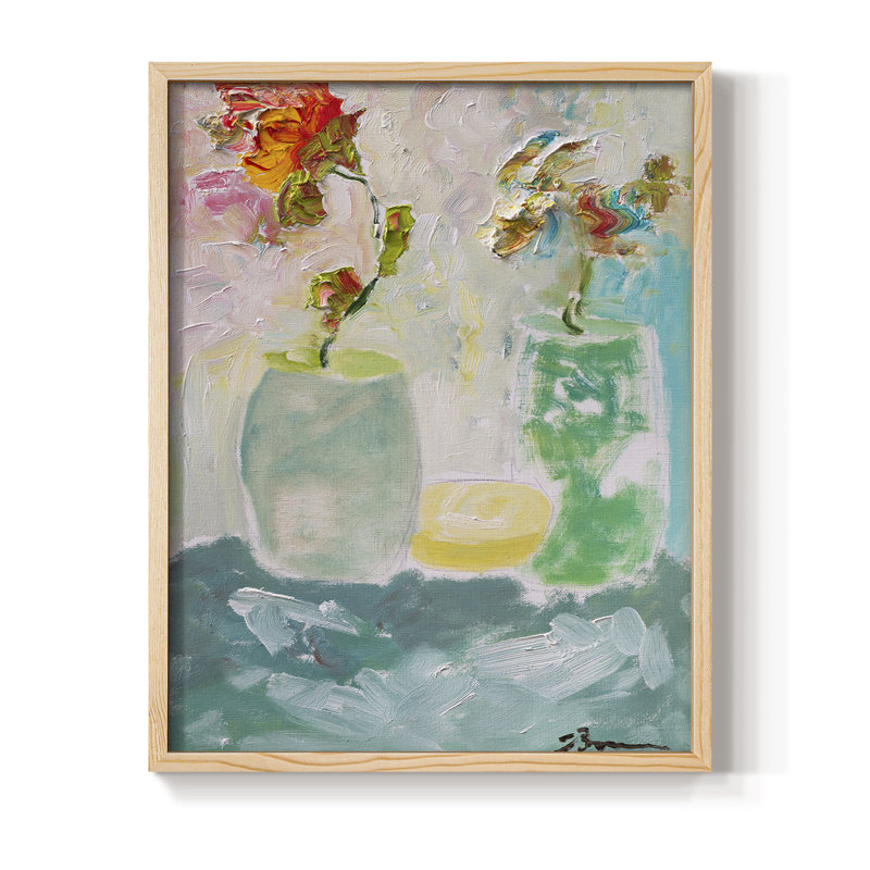 «Tahitian Sunrise», reproduction encadrée - bois massif, Naturel, H 11 po x l 9 po