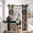 Black Steel Double Door Barn Door Hardware Kit Standard Double-49603020