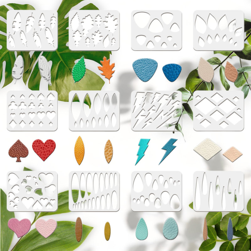 12-Piece Reusable Earring Making Templates Set