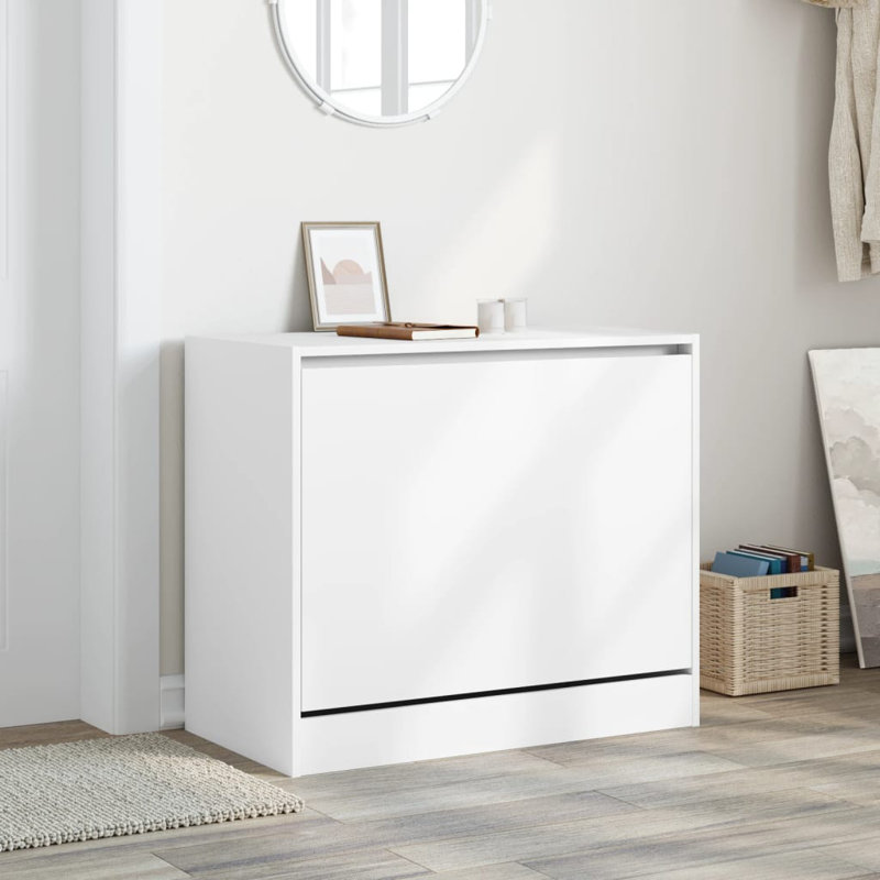 9 Pair Shoe Storage Cabinet, White