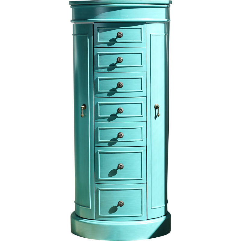 Armoire à bijoux avec miroir Pettus, Turquoise