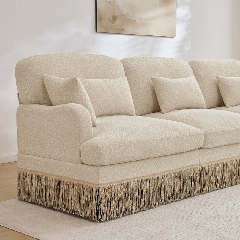 Canapé Comfy Chenille Leopard, Chenille beige