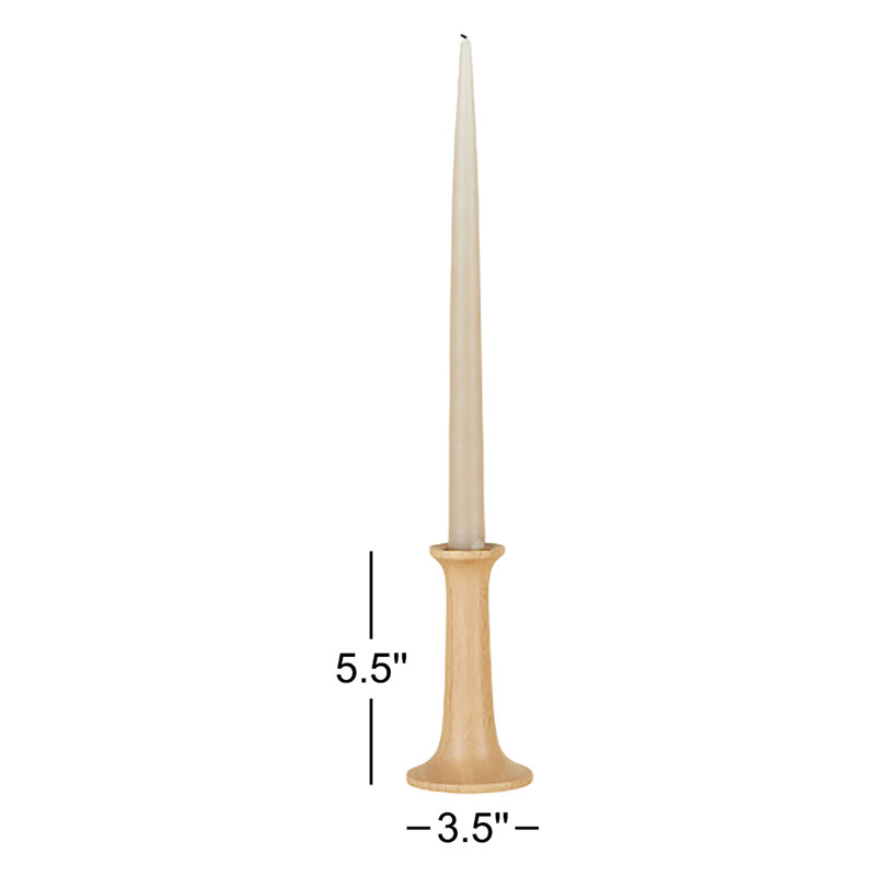 Bougeoir de table en bois massif, H 5,5 po x l 3,5 po x P 3,5 po, Chêne