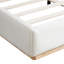 Très grand lit blanc en bois massif et velours, sommeil confortable, revêtement en velours élégant et uniforme, design simple et sécuritaire