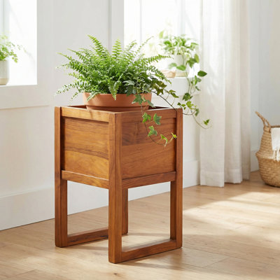Jakar Plant Stand Riser in Solid Teak Wood 12x12x17.5