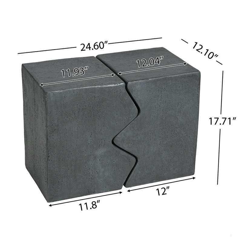 Ensemble de 2 tables d'appoint rectangulaires MGO, Stone Grey