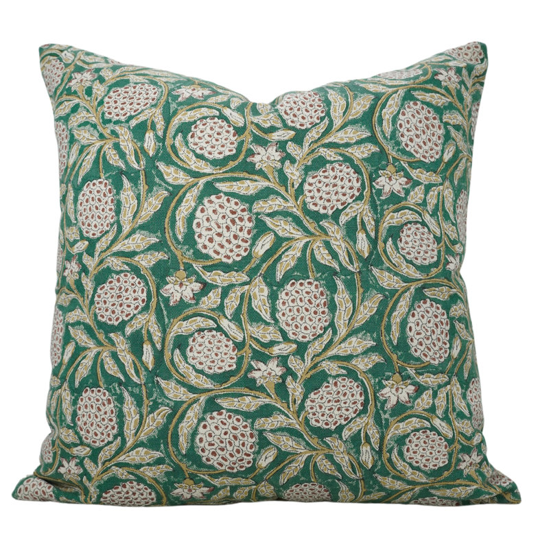 Housse de coussin réversible en coton Floral, Carré, H 26 po x l 26 po
