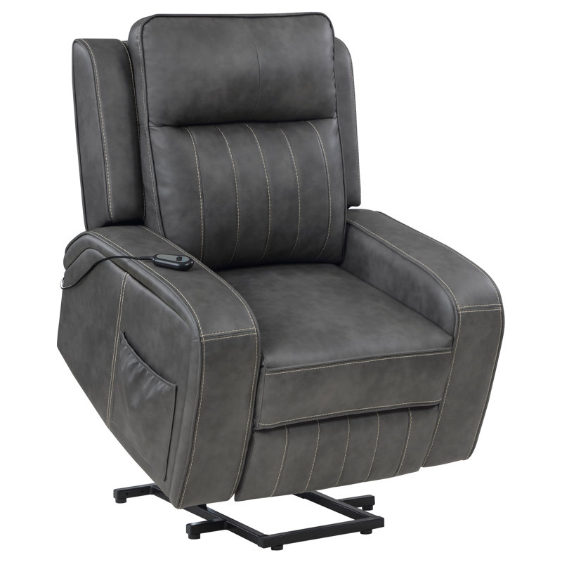 Rodas Upholstered Power Lift Recliner Chair Grey
