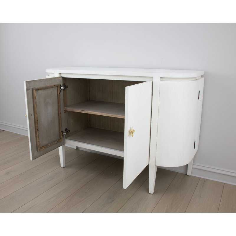 Octavia Solid Wood Accent Cabinet, Distressed White